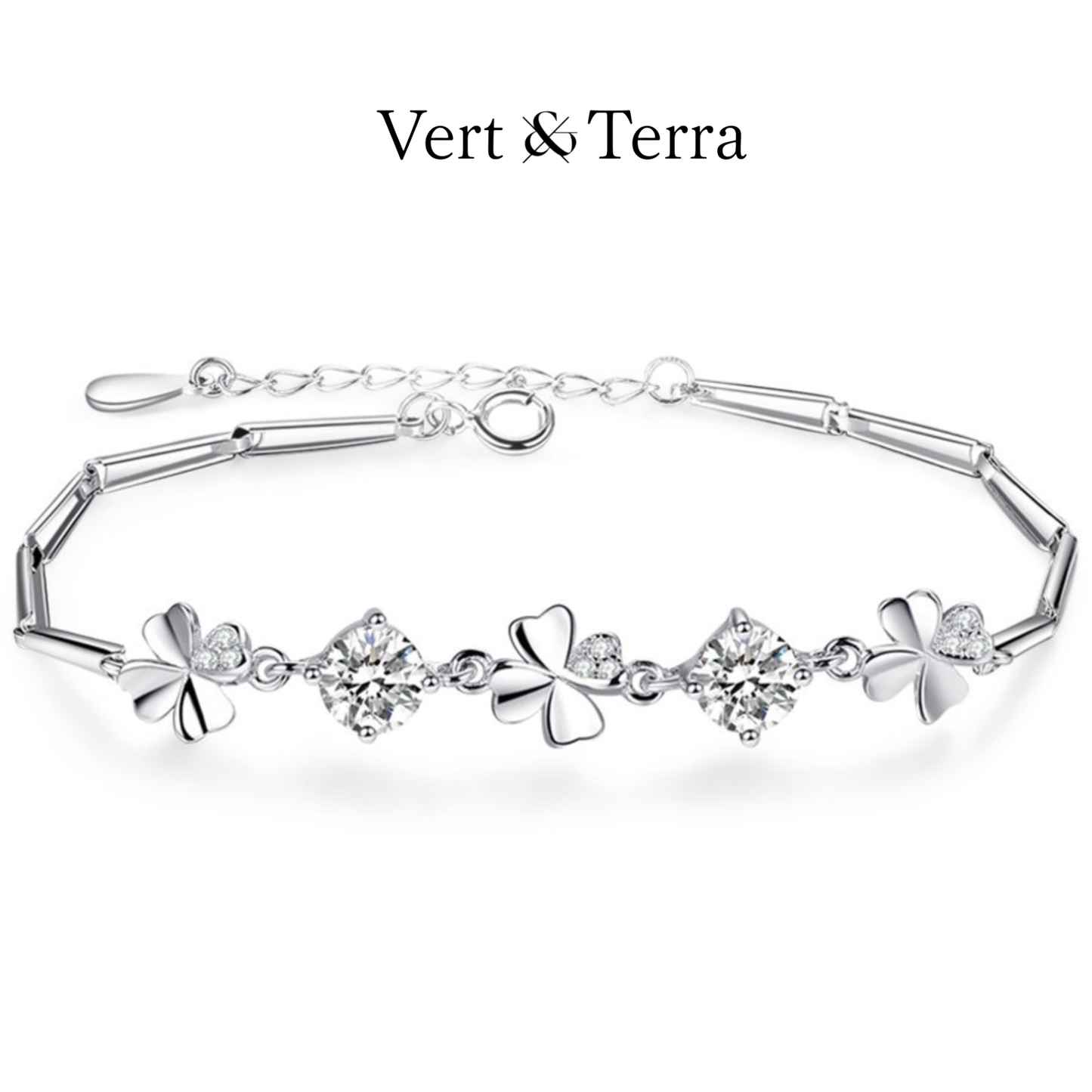 クローバーダイヤブレスレット | 輝く小さな幸せ